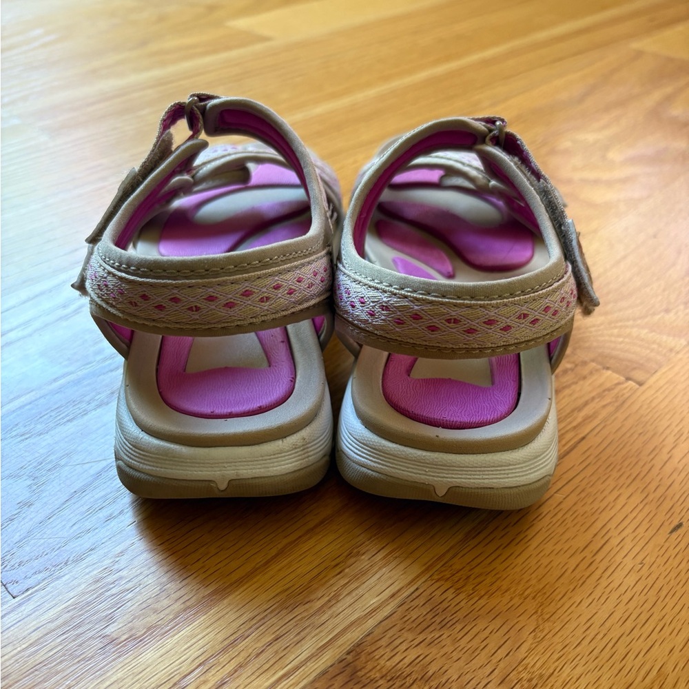 Ryka Beige and Pink Velcro Strap Sport Sandals - Picture 5 of 8